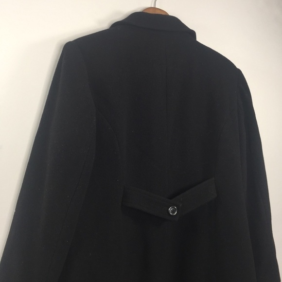 Fleet Street Wool Size Large Petite Black Pea Coat - Picture 13 of 13